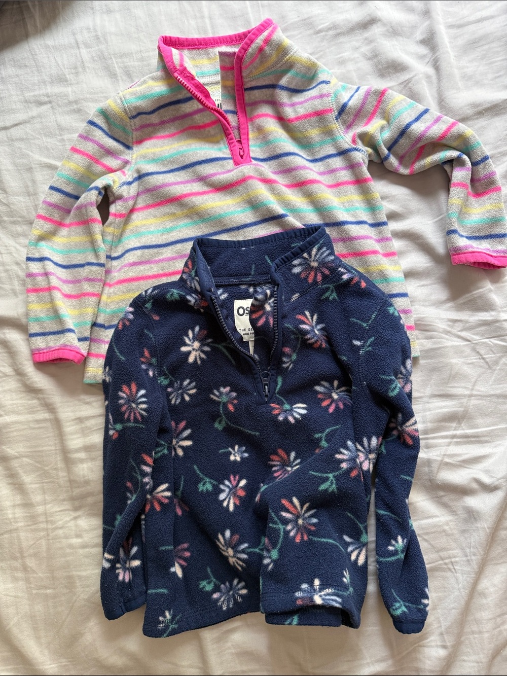 OshKosh B'gosh Navy Floral Half-Zip Fleece Pullover